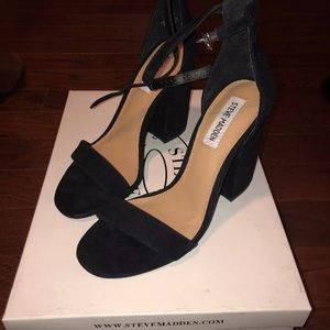 Steve Madden Carrson Ankle Strap Heels Black 8
